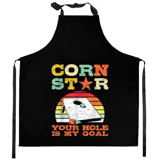 Corn Star Your Hole is My Goal Vintage Cornhole Kitchen Aprons