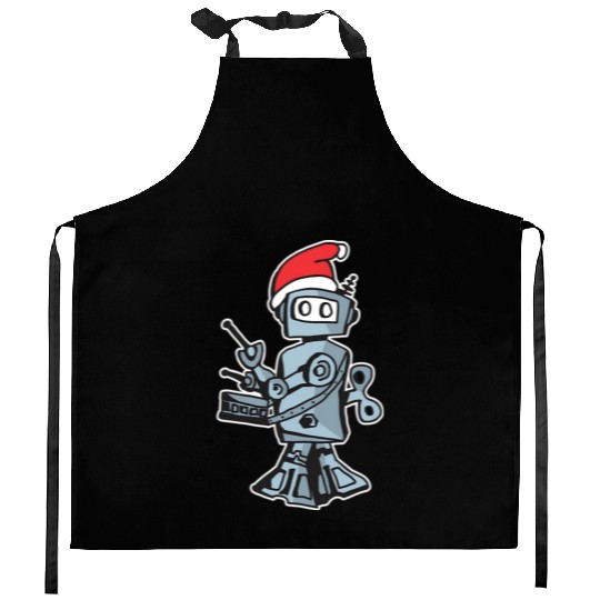 25 Hour Holiday Radio Show robot solo Kitchen Aprons