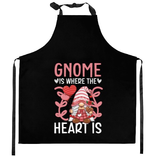 Gnome Valentines Day Gardening Garden Gnome Lover Kitchen Aprons