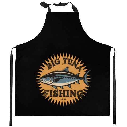 Big Tuna Fishing Vintage Design Kitchen Aprons