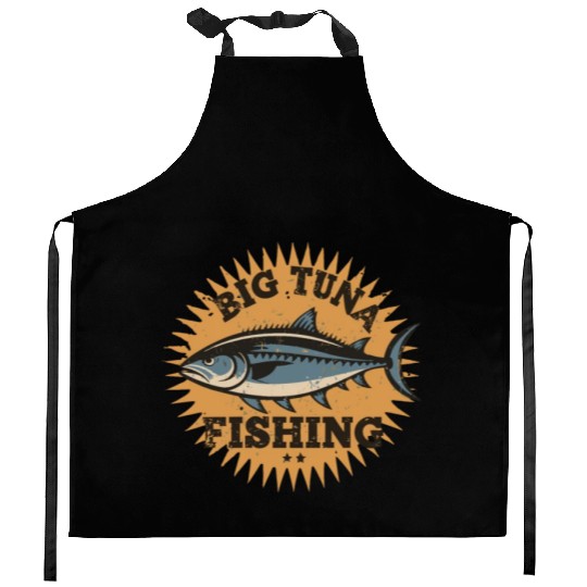 Big Tuna Fishing Vintage Design Kitchen Aprons