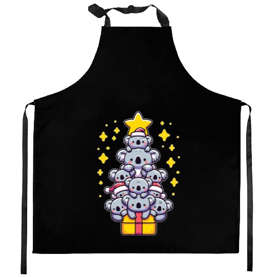 Koala Christmas Tree Merry Christmas Kitchen Aprons