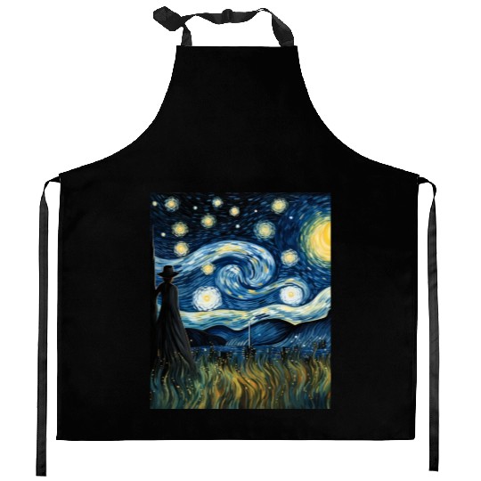 Gardener's Starry Night Kitchen Aprons Van Gogh Inspired