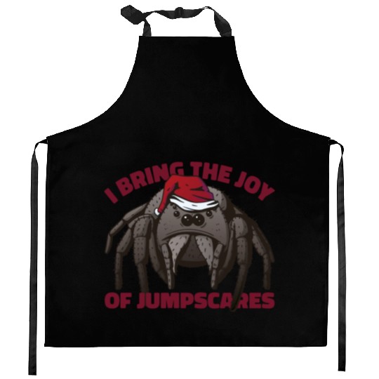 Creepy Christmas Joy Spider Kitchen Aprons