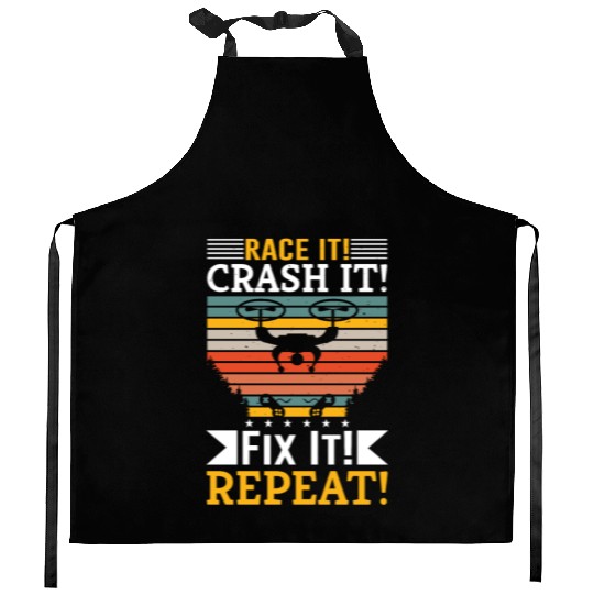 Race It Crash It Fix It Repeat Kitchen Aprons
