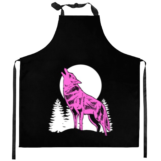 Mountain Wolf Furry Owner Gift Kitchen Aprons