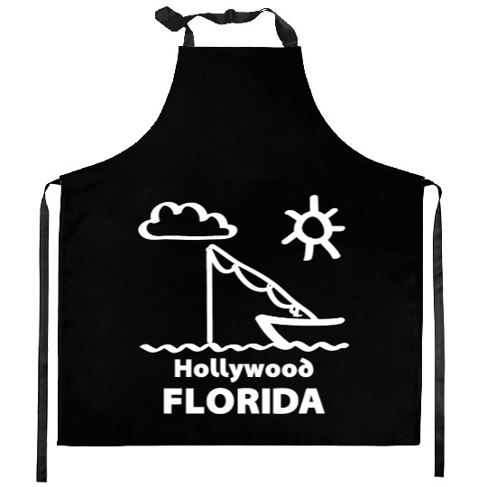 Hollywood Florida Fishing Souvenirs Gifts Vacation Kitchen Aprons