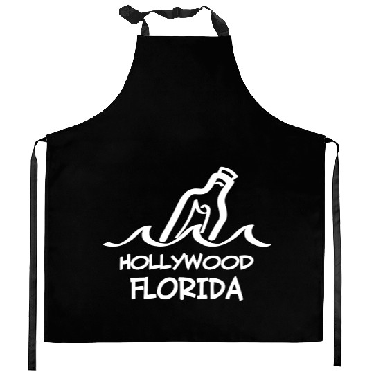 Hollywood Florida Message In A Bottle Souvenirs Kitchen Aprons