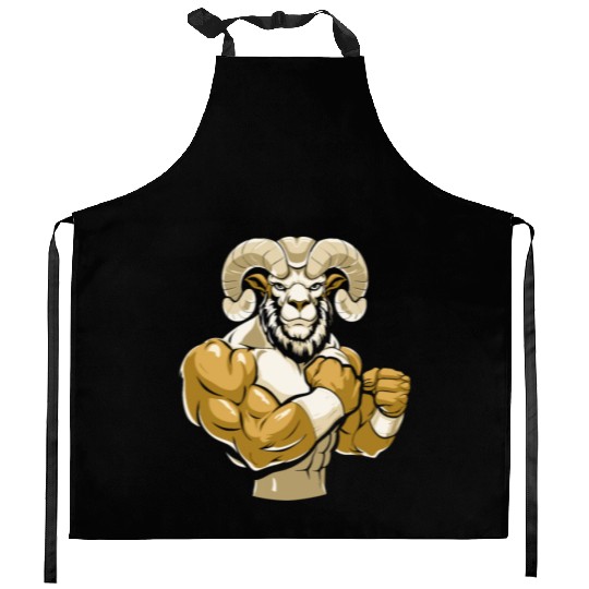 Workout Gym Sheep Kitchen Aprons