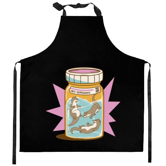 Joyful Otter Jar Kitchen Aprons
