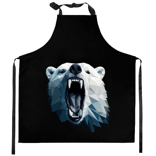 Geometric Style Polar Bear Kitchen Aprons