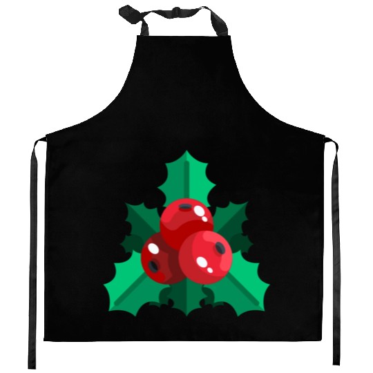 mistletoe christmas Kitchen Aprons