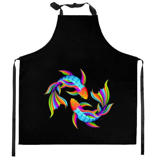 Fish galaxy Kitchen Aprons