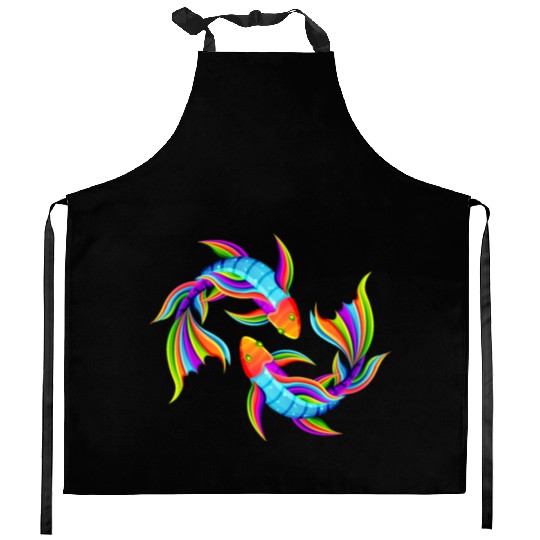 Fish galaxy Kitchen Aprons