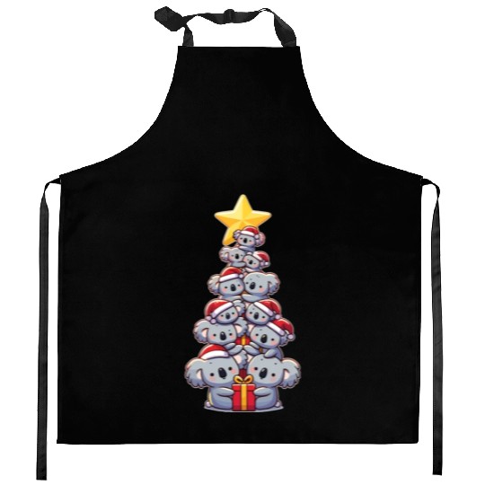 Koala Christmas Tree Merry Christmas Kitchen Aprons