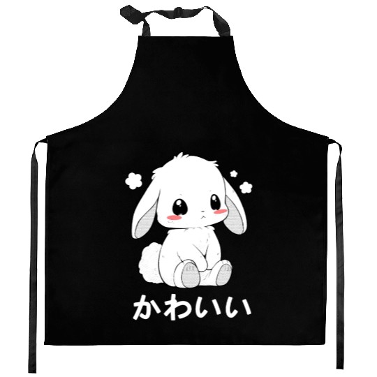 Kawaii Bunny Chibi Animal Japanese Cutesy Style Ae Kitchen Aprons