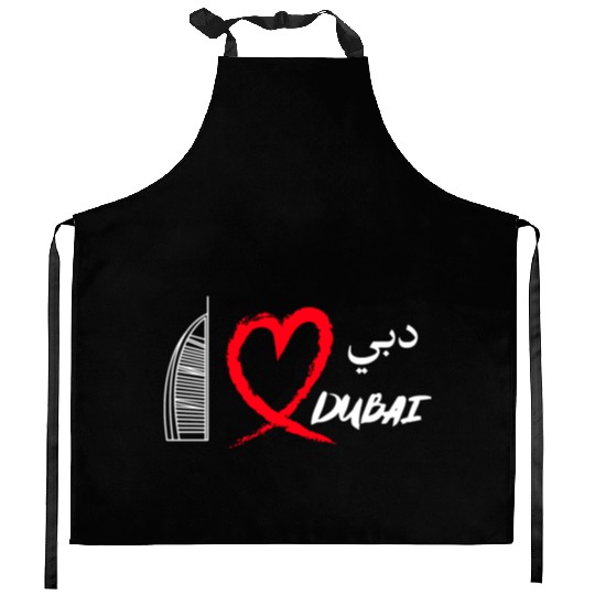 i love dubai Kitchen Aprons