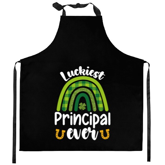 Luckiest Principal Ever School St Patrick's Day Kitchen Aprons