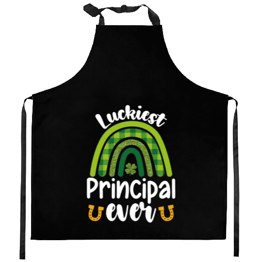 Luckiest Principal Ever School St Patrick's Day Kitchen Aprons