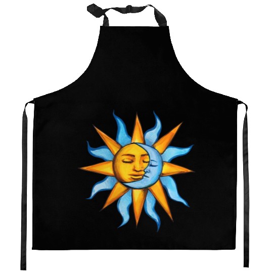 sun moon Kitchen Aprons