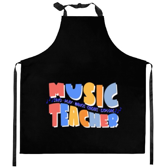 Music Teacher Sing Play Dance Back To School Kitchen Aprons