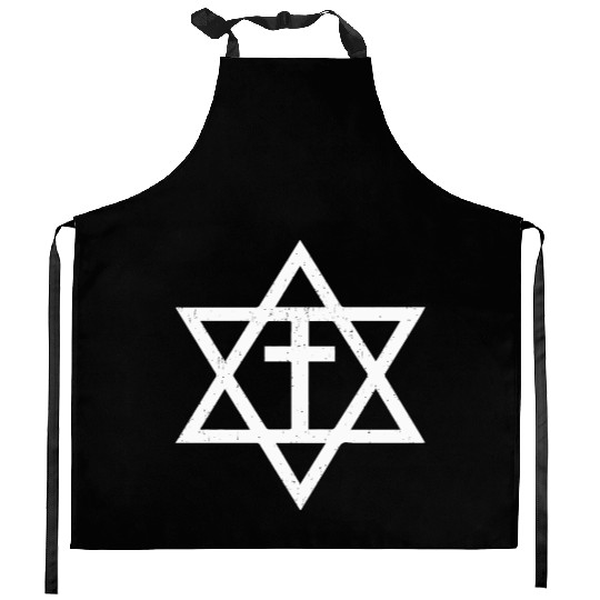 Messianic Cross Star of David Kitchen Aprons