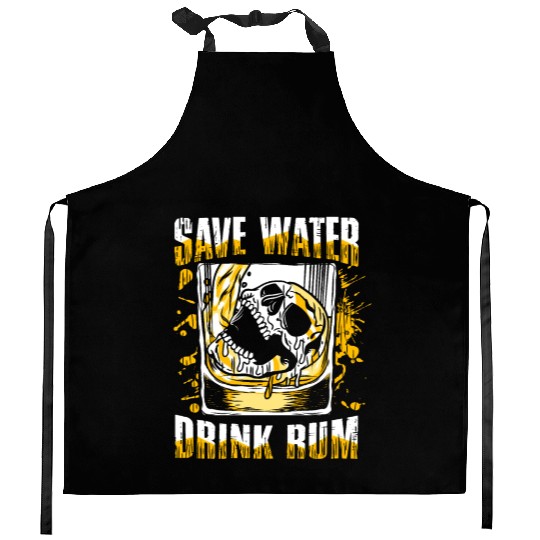 Save water drink rum | pub crawl drinking Kitchen Aprons