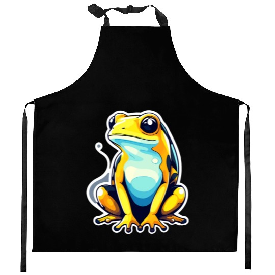 Golden Poison Frog Illustration Kitchen Aprons