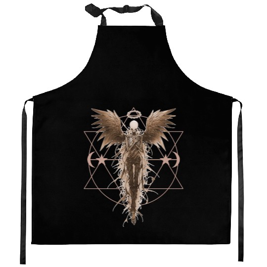 Angel Skeleton Geometric Witchcraft Ethereal Gothi Kitchen Aprons