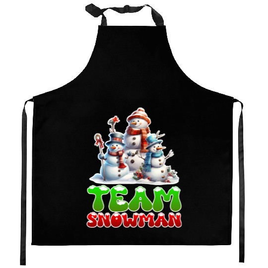 Snow Fever Team Snowman Snowmen Snow Kitchen Aprons