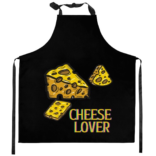 Cheese lover good day holiday street food logo Kitchen Aprons