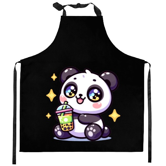 Panda Bubble Tea Boba Kawaii Kitchen Aprons