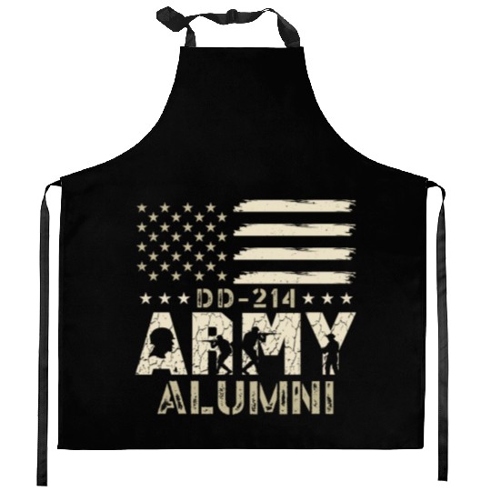 DD-214 Army Alumni Military US Flag Veteran USA Kitchen Aprons