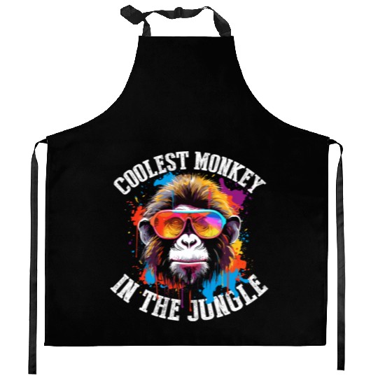 Coolest Monkey In The Jungle Kitchen Aprons