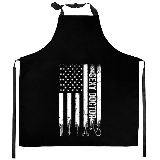 Sexy Doctor US Flag Emergency Doctor Kitchen Aprons