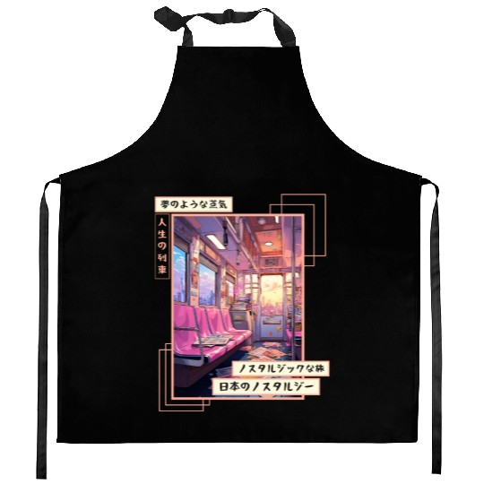 Japanese Aesthetic Subway Streetwear Vaporwave Ret Kitchen Aprons