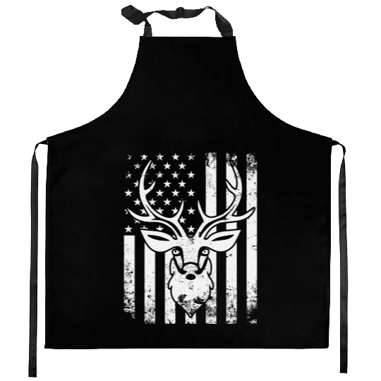 American Flag Deer Whisperer Kitchen Aprons