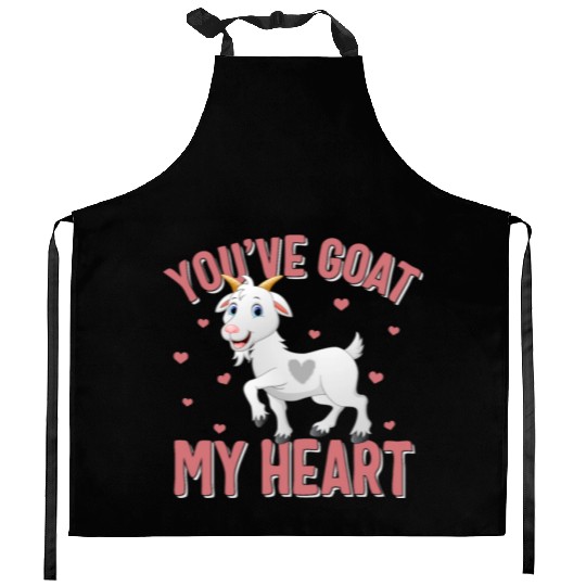 Valentines Day Kitchen Aprons, You've Goat My Heart Kitchen Aprons,