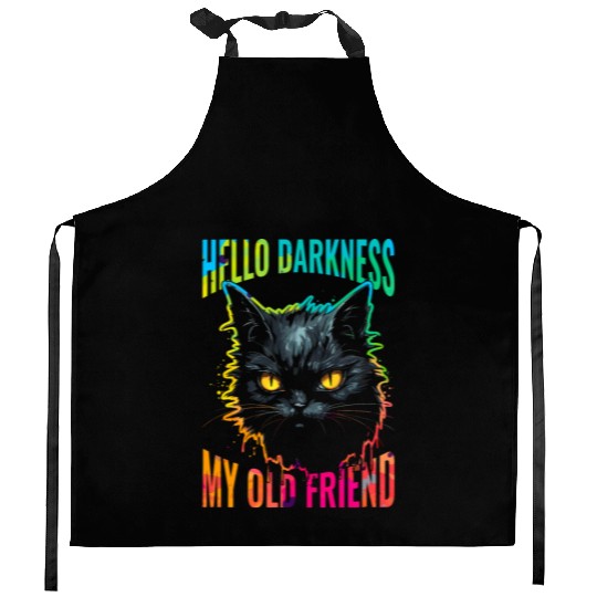 Hello Darkness My Old Friend Kitchen Aprons