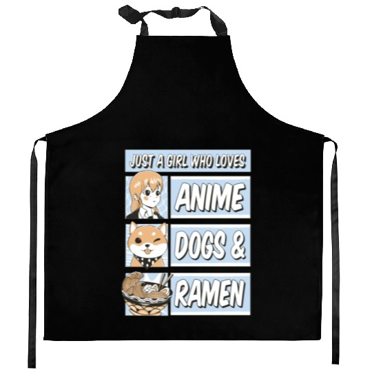 Anime Love, Dog Joy, Ramen Comfort Kitchen Aprons