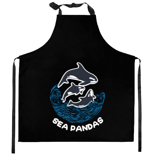 Sea Panda Orca Wild Panda Bamboo Kitchen Aprons