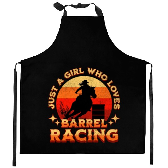 Just a Girl Who Loves Barrel Racing Kitchen Aprons