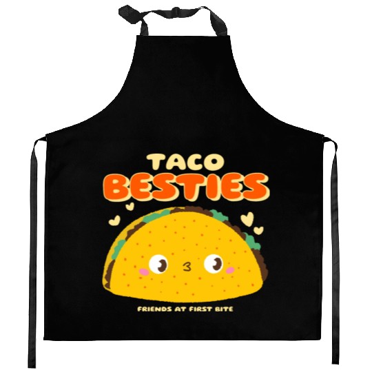 Cute "Taco Besties" Graphic Kitchen Aprons