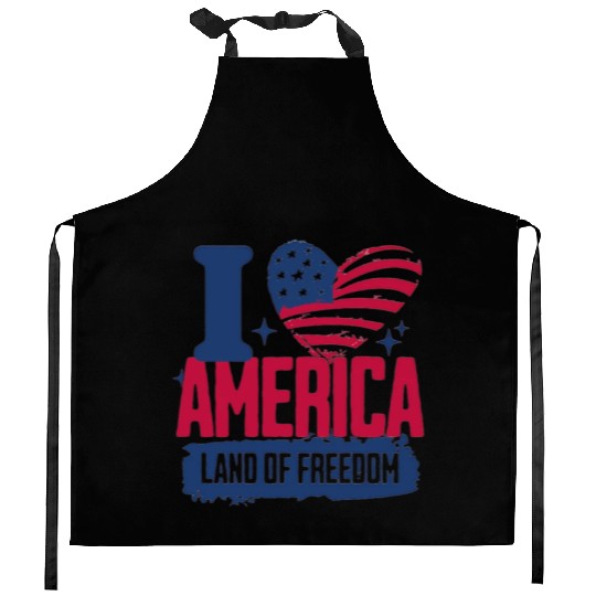 Clothing Apparel Kitchen Aprons i love america