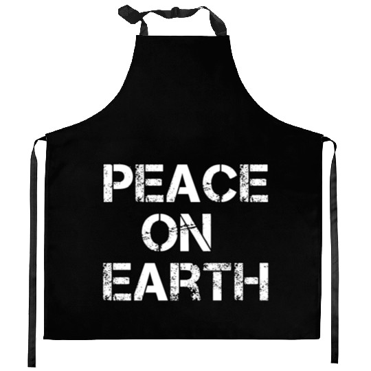 PEACE ON EARTH Christmas holiday hope love Kitchen Aprons