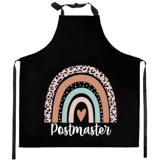Postmaster Rainbow Leopard Funny Postmaster Kitchen Aprons
