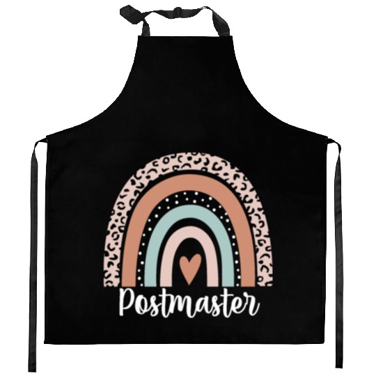 Postmaster Rainbow Leopard Funny Postmaster Kitchen Aprons