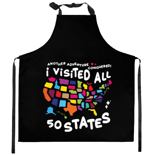 Visit All 50 States USA 50 States Travel Challenge Kitchen Aprons