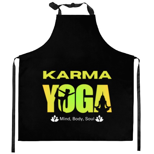 Karma Yoga Meditation Sunburst Design Kitchen Aprons