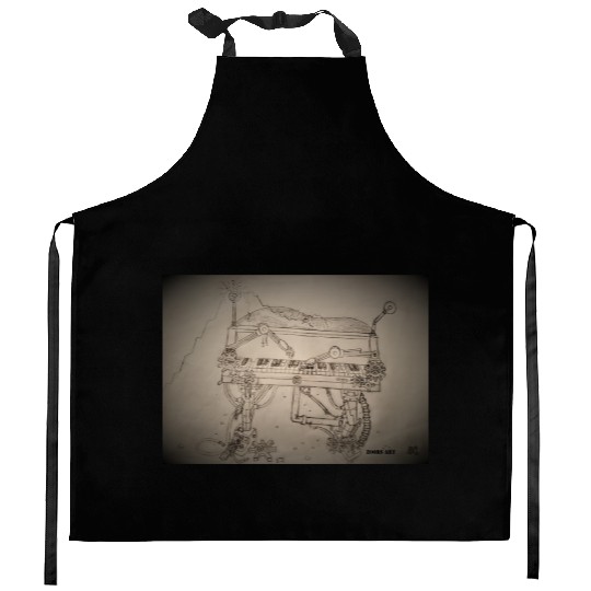The Dark Steampunk Electro-Piano 1900-2 Machine Kitchen Aprons